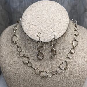 Magnolia Turned Around Necklace and Earrings.
